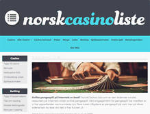 Tablet Screenshot of norskcasinoliste.com